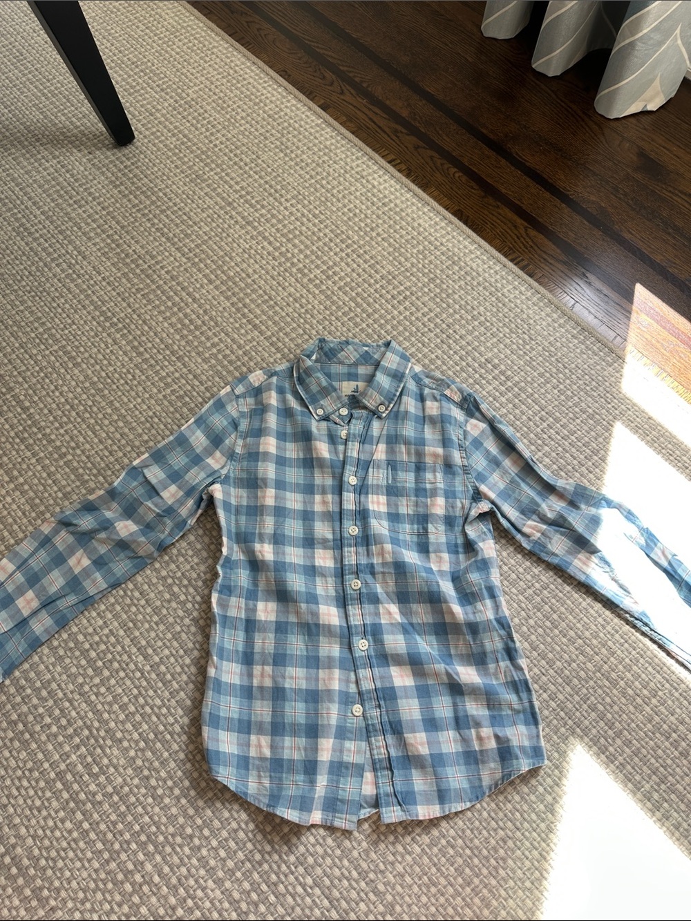 johnnie-O Light Blue & White Plaid Button-Down Shirt